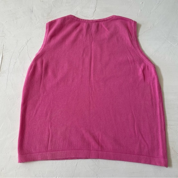 Lilly Pulitzer Pink Sleeveless Knit Sweater Crewneck Vest Top Size S - Picture 2 of 7